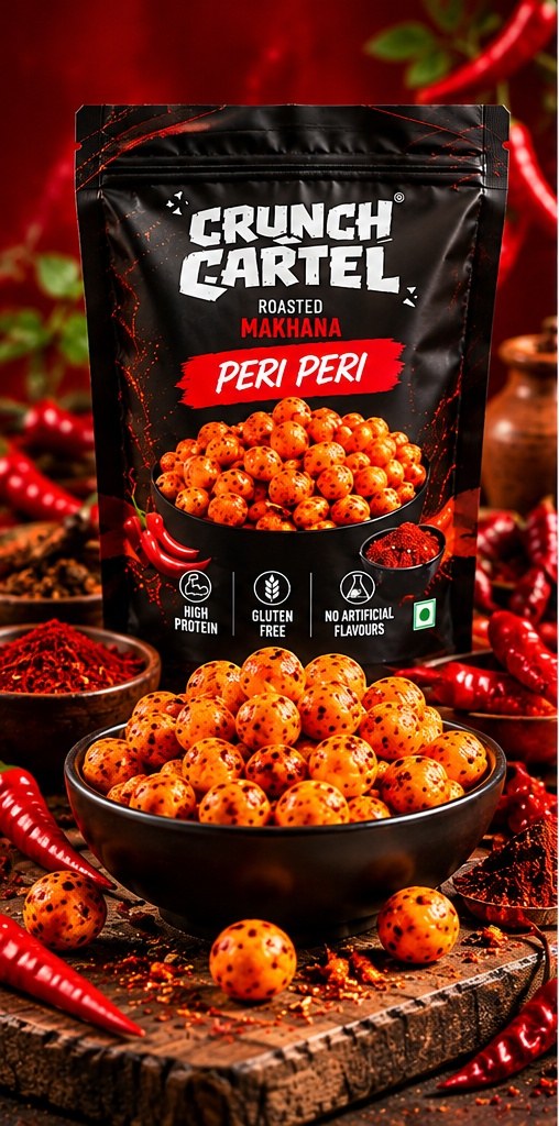 Crunch Cartel Peri Peri roasted makhana pack